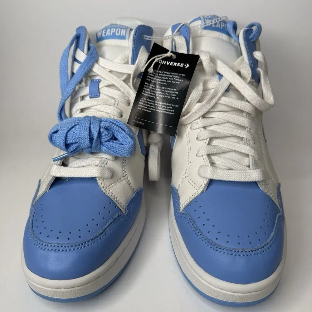 Converse Weapon Mid Shoes Mens 10.5 UNC Retro University Blue White NWT A10597C
